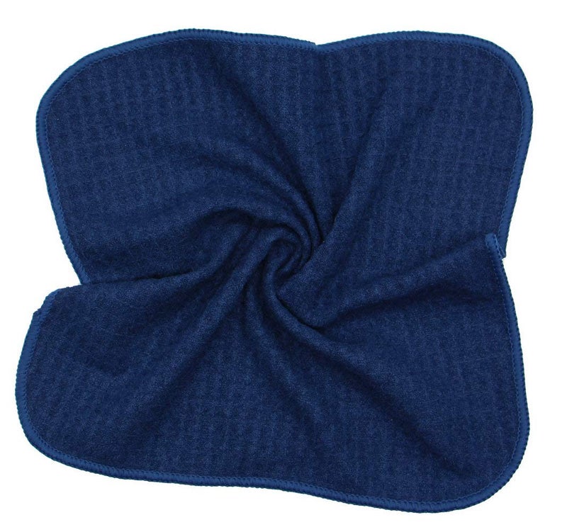 VeraSong Microfiber Kitchen Cleaning Cloth Thick Dish Rags Waffle Weave Washcloths Dish Cloths Ultra Absorbent Odor Free 12inch X 12inch 6 Pack Navy Blue - Image 5